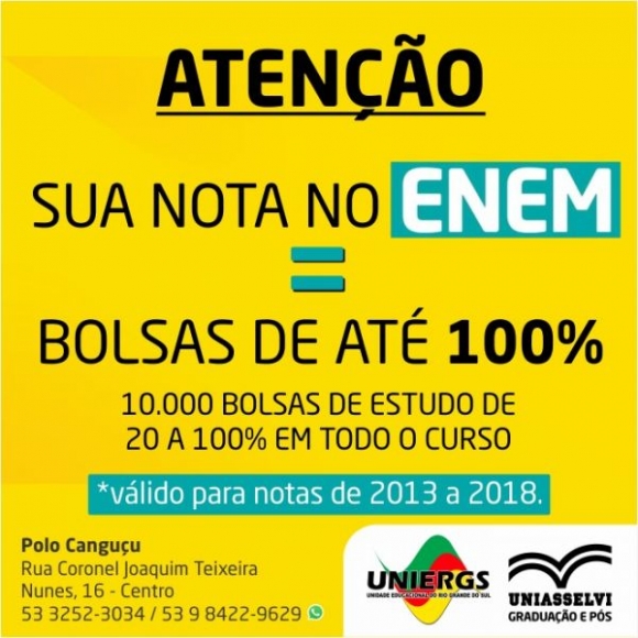 Faça sua Matrícula com a Nota do ENEM!