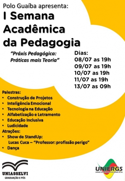 Cronograma: I Semana Acadêmica de Pedagogia