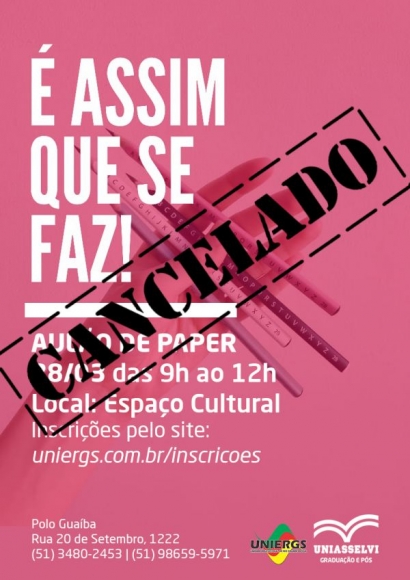 EVENTO CANCELADO: Aulão de Paper